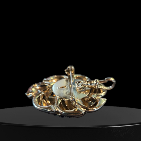 🥕 Black Onyx Oval Silver Brooch - Picture 3 of 3